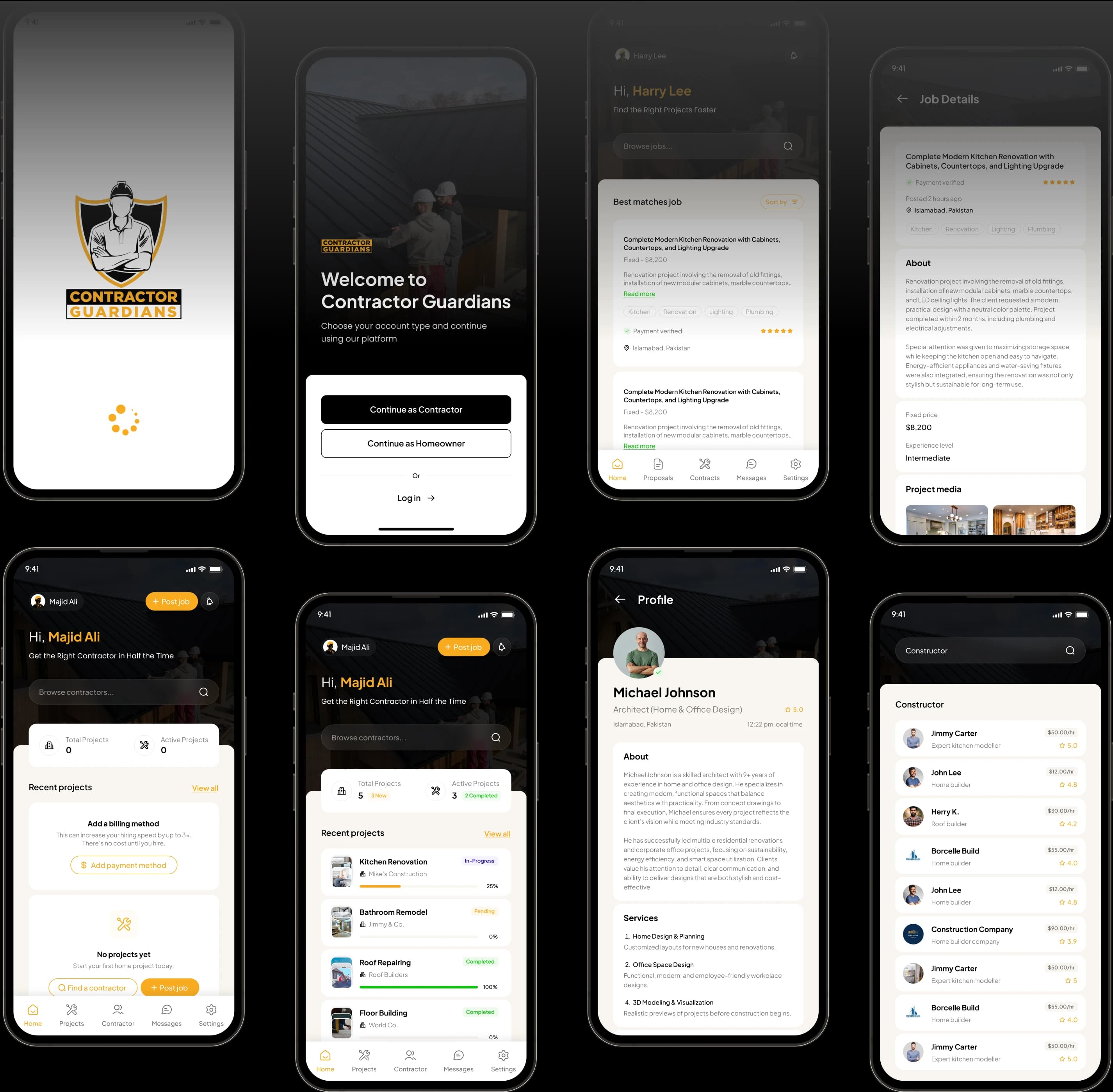 Contractor Guardians App Screenshots